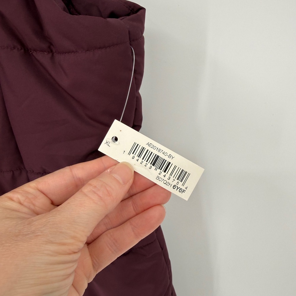 NWT Amazon Essentials Quilted Puffer Vest Plum Purple XL Fleece Lined - Picture 4 of 6